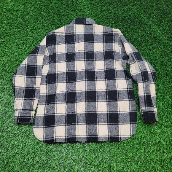 VTG 90s Woolrich Buffalo Plaid Shirt Mens S Made in USA Heavyweight Flannel - Picture 3 of 9